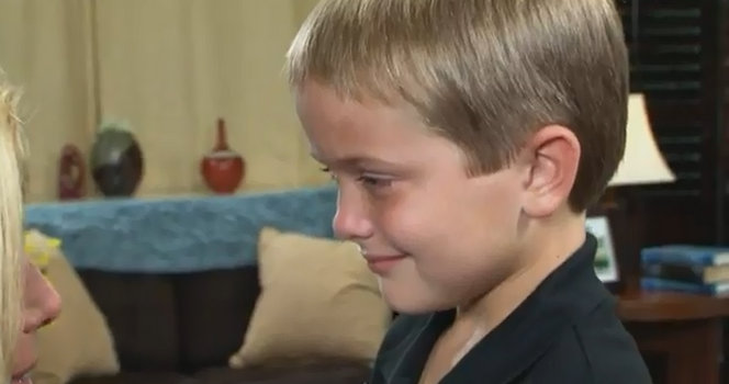 Asher Keim, speaking with his mother using his voice for the first time.