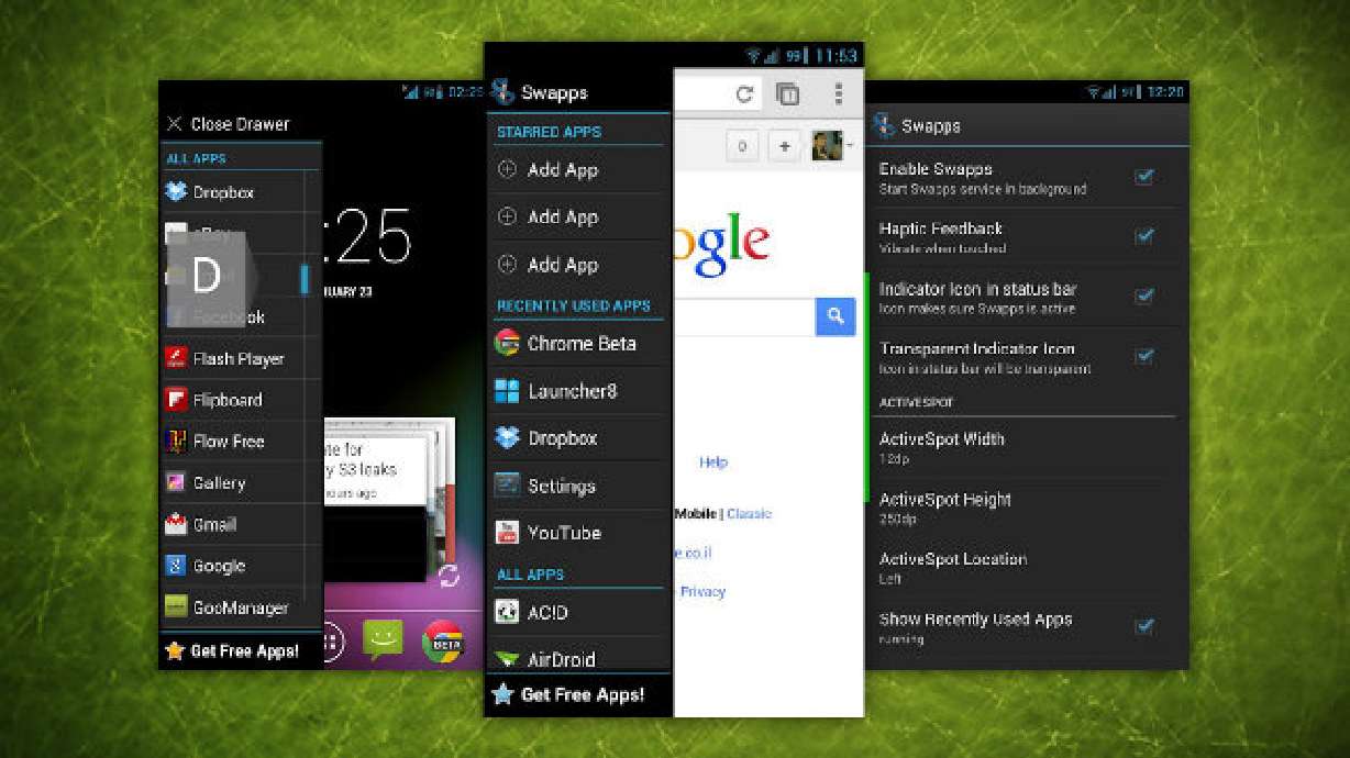 Swapps! Is a Fast, Gesture-Activated Application Switcher for Android