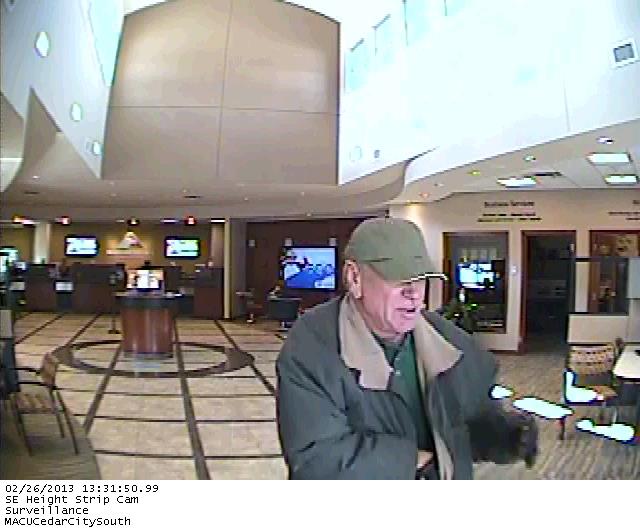 Police searching for alleged bank robber in Cedar City