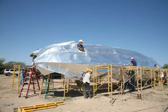 Crews construct a model of the Hindenburg at the Southwest Research Institute in San Antonio, Texas. (Photo: Dan Grossman)