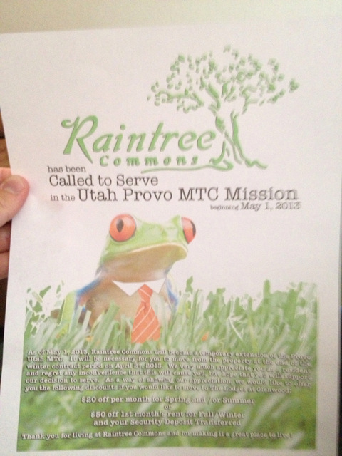 LDS Church leases BYU-approved housing for missionaries