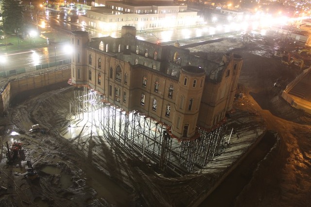 A construction cam mounted nearby the Provo City Center Temple construction site allows anyone to view the hourly progress of the project.