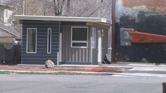 One of Jeffrey White's Sarah's Project houses, built from two 8 by 40-foot shipping containers.