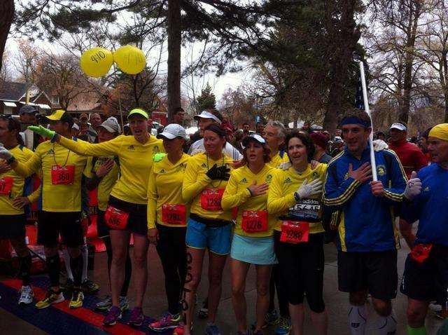 The 409ers of the Salt Lake City Marathon cross for those in Boston who couldn't. (Photo: Peter Samore)