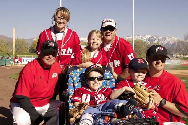 Jonah Bradshaw and family prior to the Utah Utes baseball game, Friday, April 26, 2013. (Jon Ahlquist, Sons of Baseball Vice Chairman)