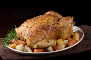 Sherlock Holmes — Enjoy a dinner of Herb roasted chicken with salad, garlic mashed potatoes, glazed carrots, rolls and a gourmet dessert.