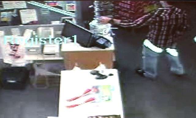 Surveillance video from Walgreens in Vernal shows a man who police say stole a five-gallon container filled with donations for the annual Relay for Life charity event, which raises money to fight cancer. (Photo: Vernal Police Department)