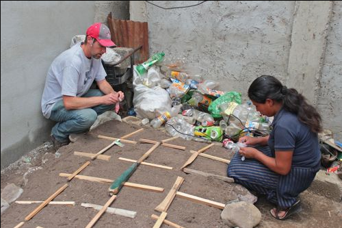 Building square foot gardening boxes. (Photo: Mayan Eco Homestead)