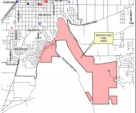 Restricted fireworks area for Payson