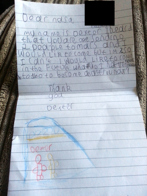 Seven-year-old Dexter's letter to NASA has gone viral.