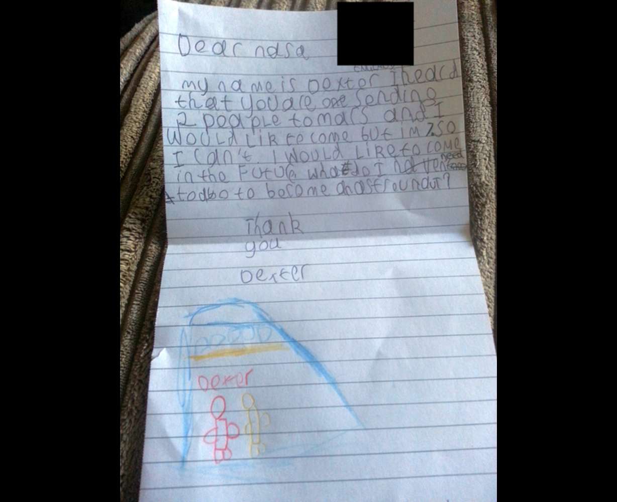 Seven-year-old Dexter's letter to NASA has gone viral.