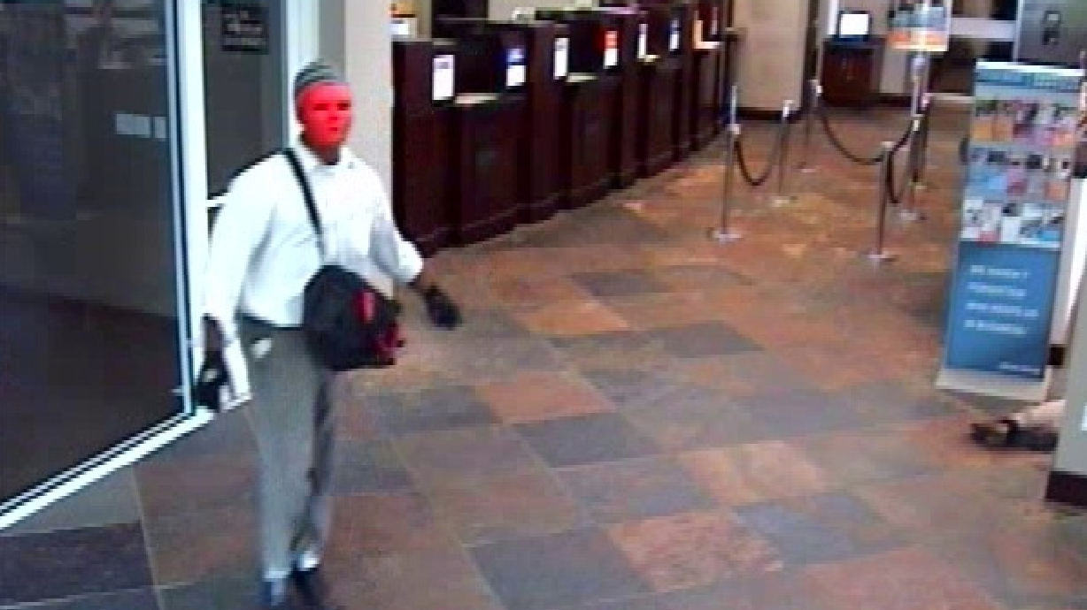 Man in red mask robs SLC Zions Bank; police still searching for suspect