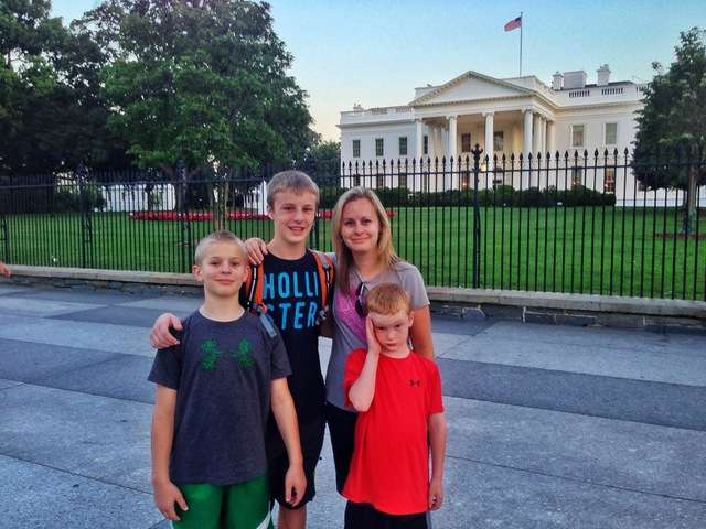 Leeann Whiffen and her sons in front of the White House. To read all about their cross-country adventure, CLICK HERE.