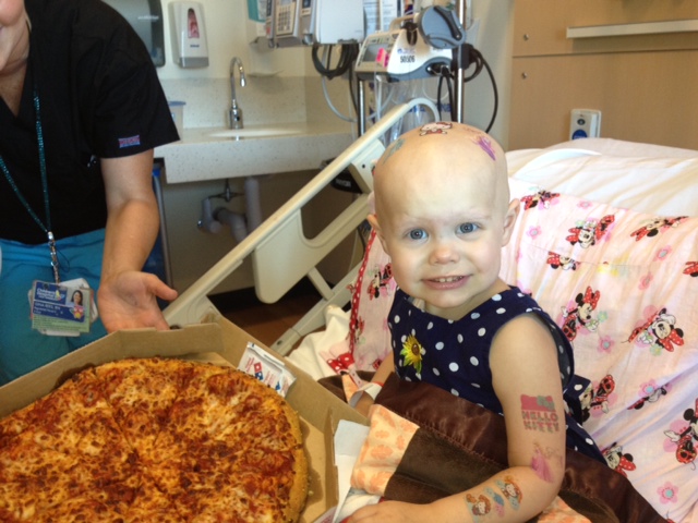 Pizzas flood to cancer patient's room after request written on window