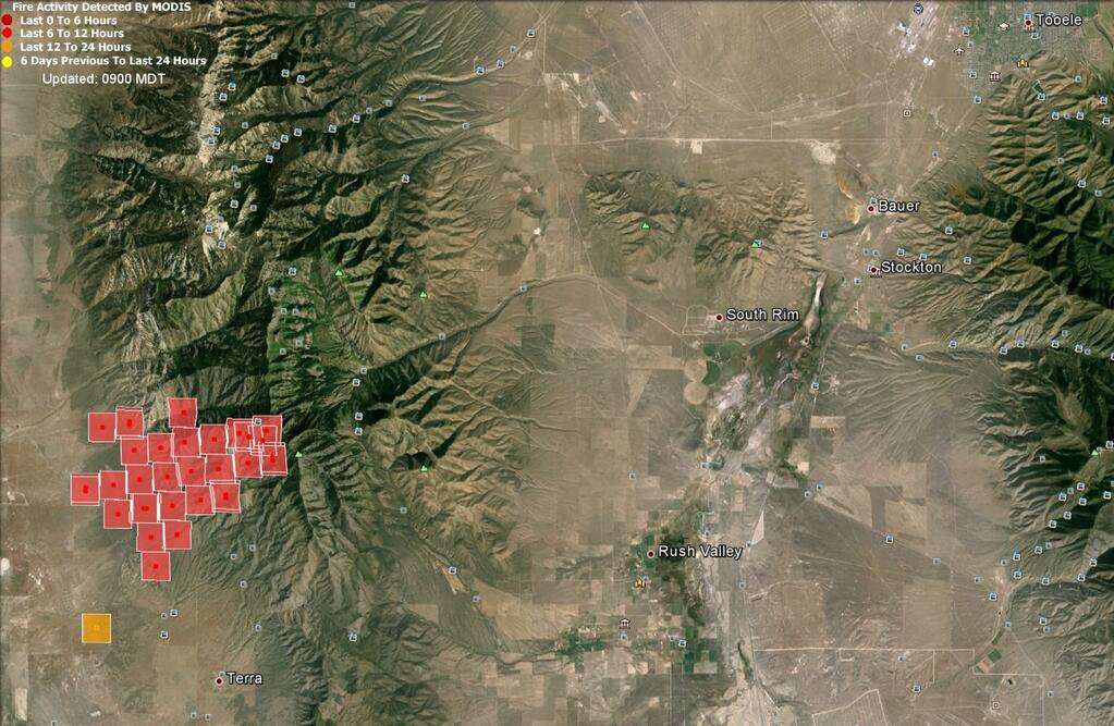 General location of Patch Springs Fire (Map: Utah Fire Info)