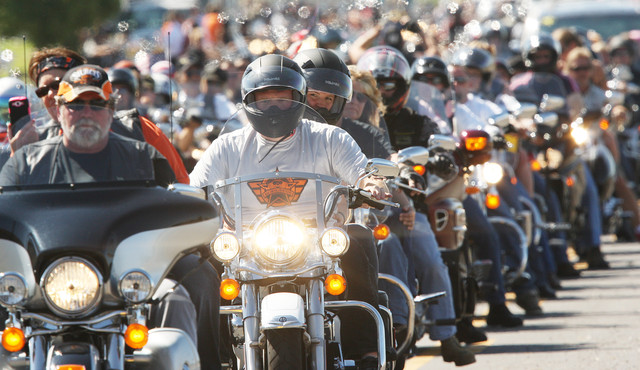 Motorcylists ride as Timpanogos Harley Davidson hosts the 7th annual Ride for Fallen Officers on August 18, 2013 to benefit the families of Utahs fallen police officers in Lindon Sunday, Aug. 18, 2013.