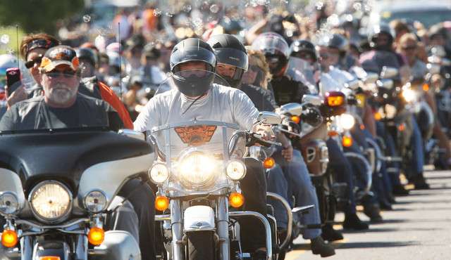 Motorcylists ride as Timpanogos Harley Davidson hosts the 7th annual Ride for Fallen Officers on August 18, 2013 to benefit the families of Utahs fallen police officers in Lindon Sunday, Aug. 18, 2013.