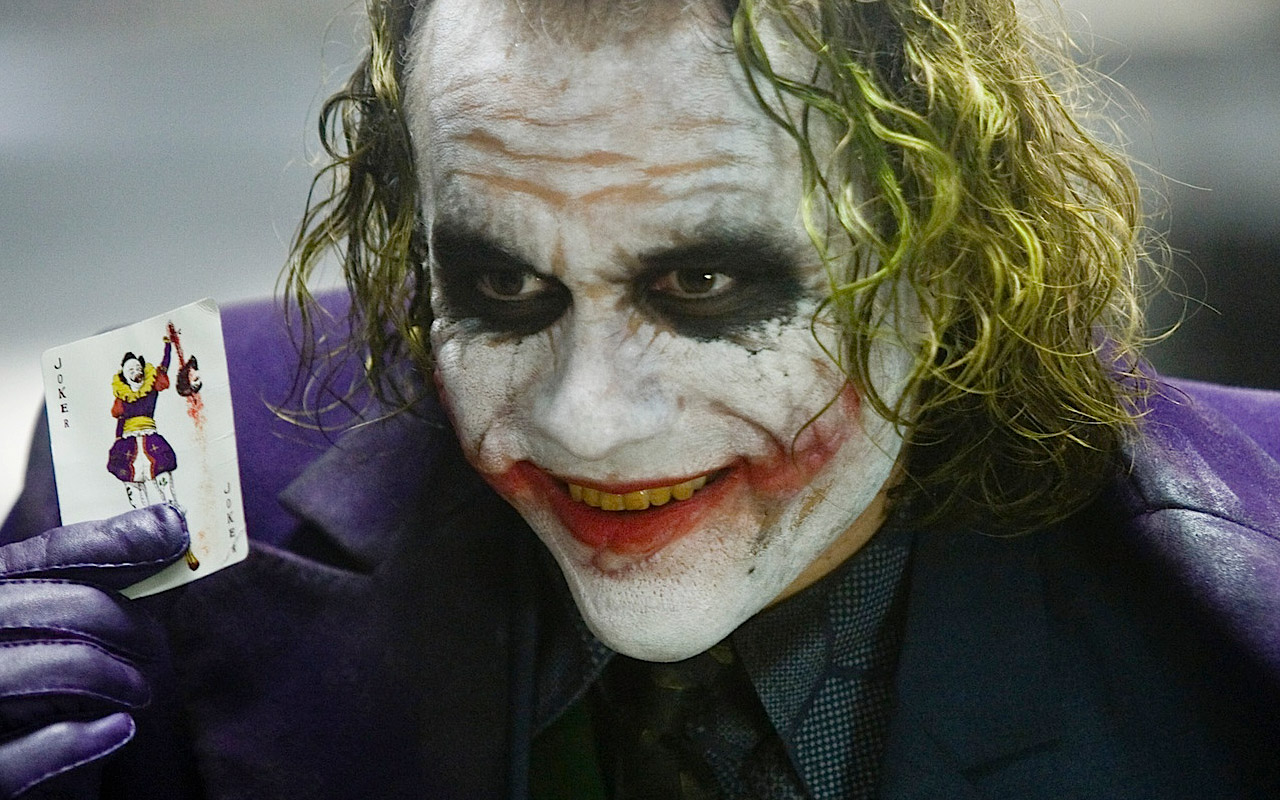 Heath Ledger as the Joker in "The Dark Knight"