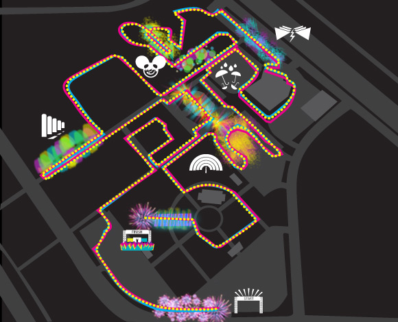 Map of the Electric Run route at Thanksgiving Point.