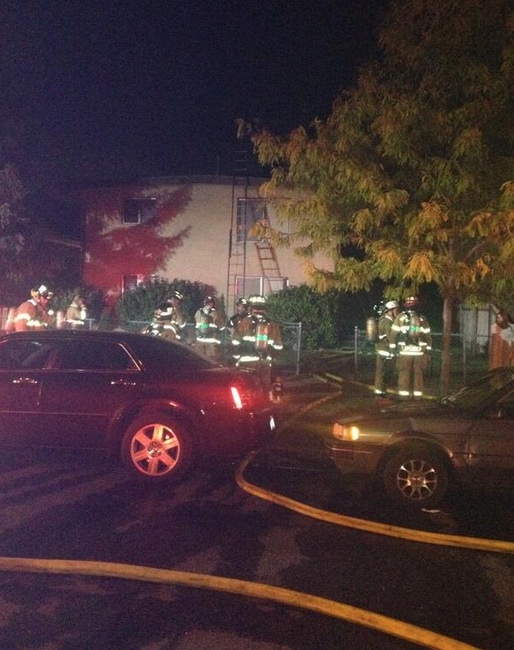 Firefighters douse 'human caused' apartment fire