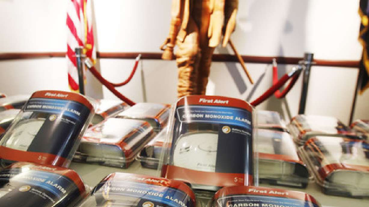 Salt Lake City firefighters discuss potential sources of deadly carbon monoxide in the home at Fire Station No. 1 in Salt Lake City on Oct. 22, 2013. The colder temperatures usually see an increase in carbon monoxide-related health problems.