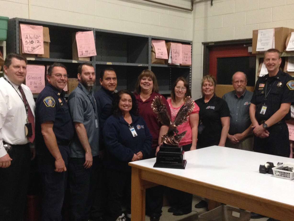 Utah State Prison mail workers were given the Unit Award of Excellence
from the Department of Corrections