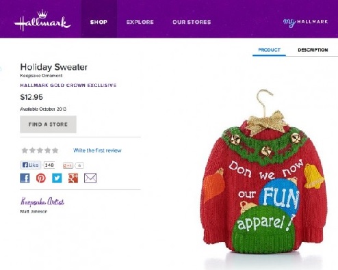 Hallmark's ugly sweater ornament stirs controversy 