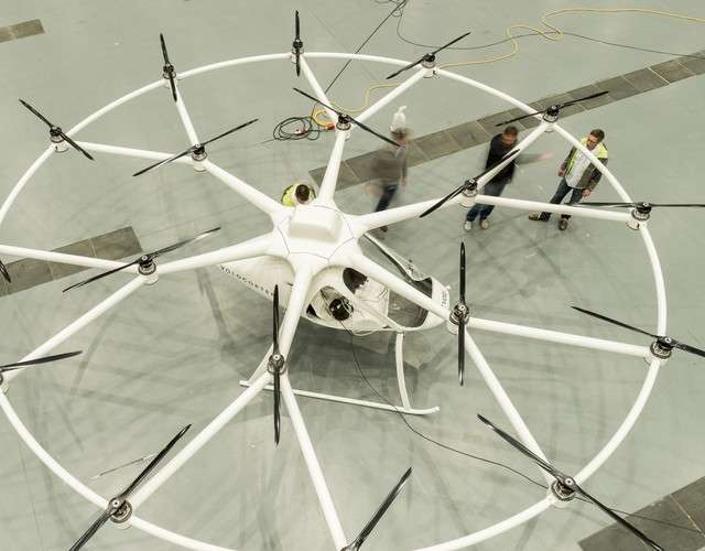 Introducing e-volo's Volocopter: the multi-
rotor electric helicopter with 18 propellers
made its maiden flight last week.