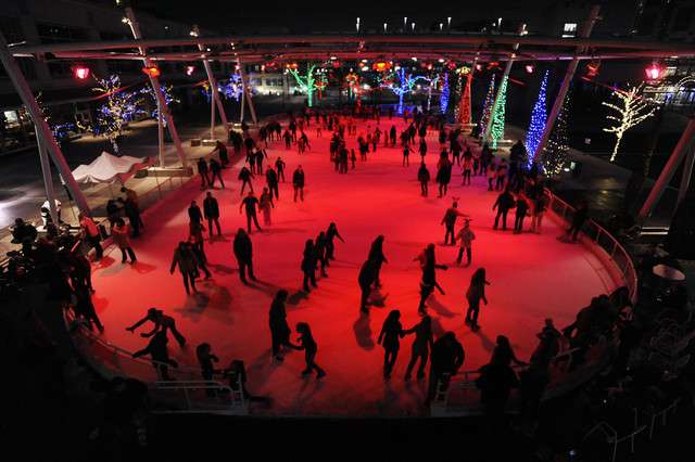 Skaters hit the ice at the Gallivan Center on Friday, Nov. 29, 2013. (Photo: Matt Gade, Deseret News)