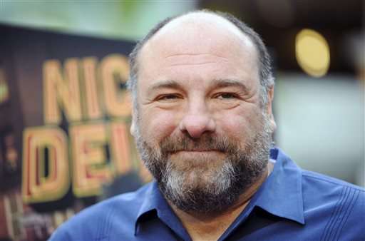 FILE - This May 20, 2013 file photo shows actor James Gandolfini at
the LA premiere of "Nicky Deuce" in Los Angeles. Cast members of
"The Sopranos" were on hand Sunday, Dec. 1, 2013 as the northern
New Jersey town of Park Ridge dedicated a section of its Park Avenue
to Gandolfini, who died in Italy in June at age 51. (Photo by Richard
Shotwell/Invision/AP, file)
