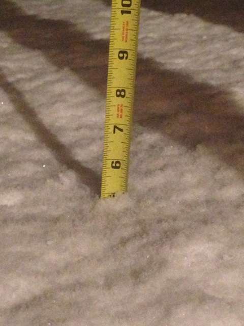 A ksl.com user sent in this photo, showing a measurement of 5 inches of snow on the ground in Washington County, Utah.(Submitted using iWitness)