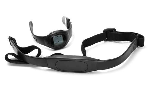 A heart-rate monitor usually has a strap for
your chest that connects wirelessly to a watch
that shows you your heart rate and calories
burned.