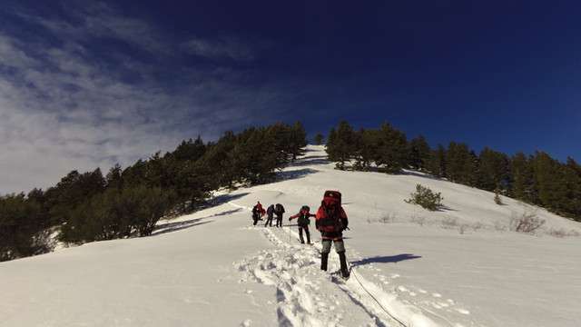 Six men are preparing to climb Mt. Denali to promote
awareness of technology and research that could cure correct
blindness. Last weekend, they made a practice climb in Utah. (Photo:
Blind Strength)