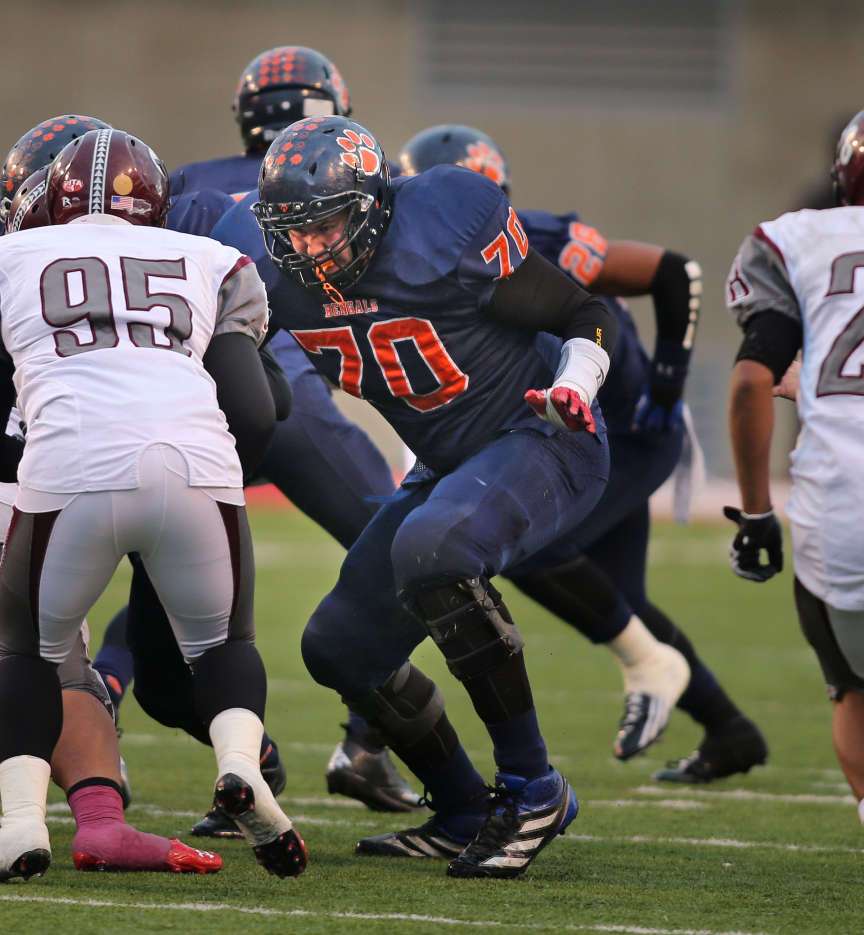 Jackson Barton as Brighton High School defeats Jordan High School
44-20 as they play in the 5A State High School football semi-final
Friday, Nov. 15, 2013 in Salt Lake City.