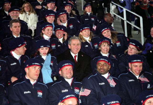 President Bush at opening ceremonies of the Salt Lake City 2002
Olympics. Photo by Gerry Avant (GERRY AVANT, )