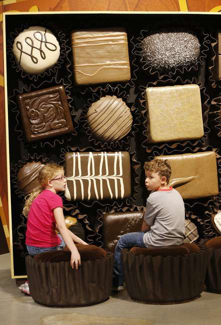 Emily and Andrew Pulsipher look over "Chocolate: The Exhibition" at the Natural History Museum of Utah in Salt Lake City Friday, Feb. 7, 2014. (Photo: Jeffrey D. Allred, Deseret News)
