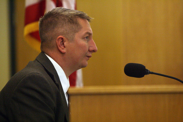 Roosevelt Police Lt. Pete Butcher testifies 
Friday, Feb. 7, 20014, during a preliminary 
hearing for Joshua Platte Shumway. A former 
nurse, Shumway is accused of sexually 
assaulting and threatening a patient in April 
2013 at Uintah Basin Medical Center. Shumway, 
26, is charged with rape, object rape, 
aggravated assault, forcible sexual abuse, 
forcible sodomy and witness tampering. 
(Photo: Geoff Liesik, Deseret News)