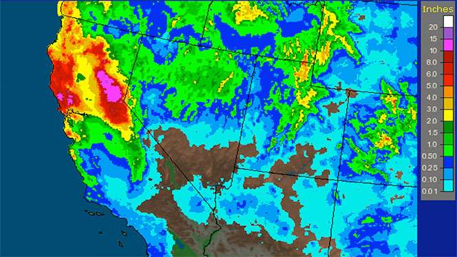 Precipitation for 7-day period ending February 10, 2014