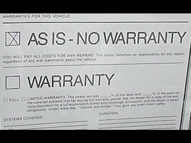 Un comprador tiene pocas opciones cuando un auto usado recién adquirido se descompone