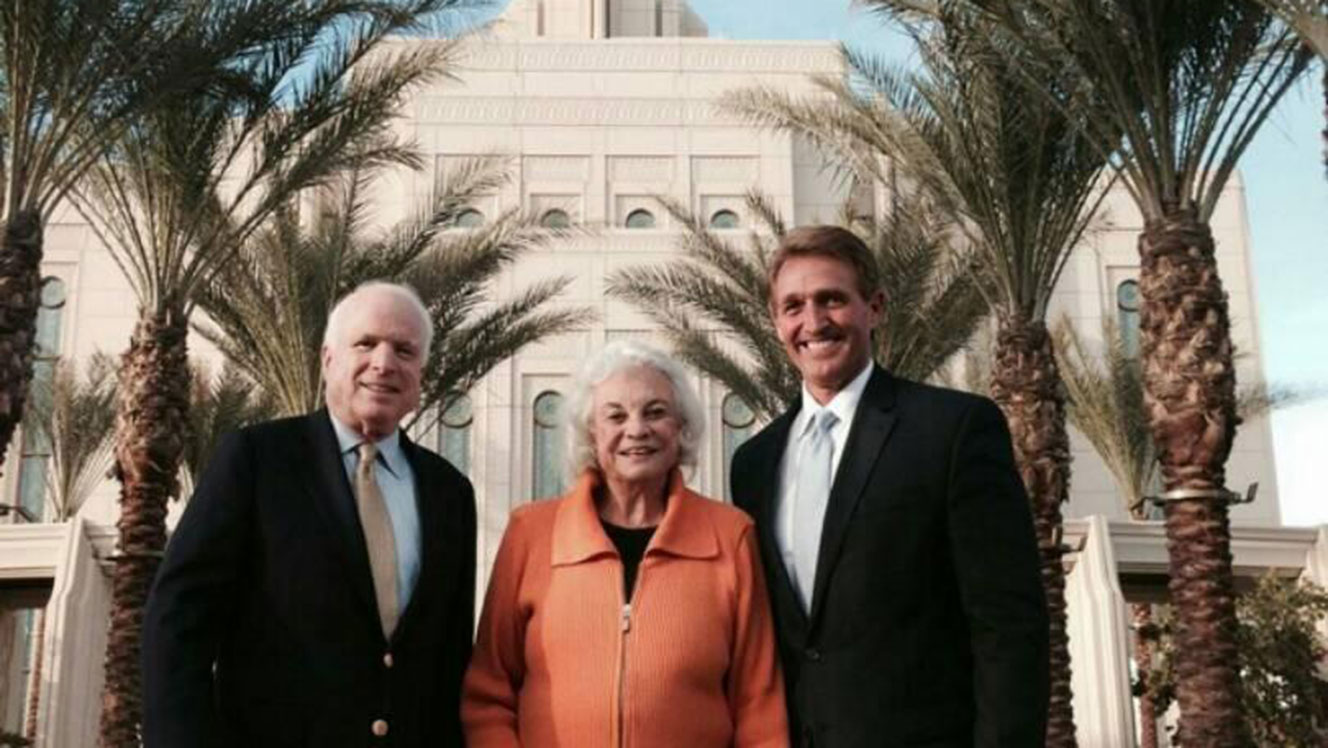 John McCain tours Arizona temple with Sandra Day O'Connor