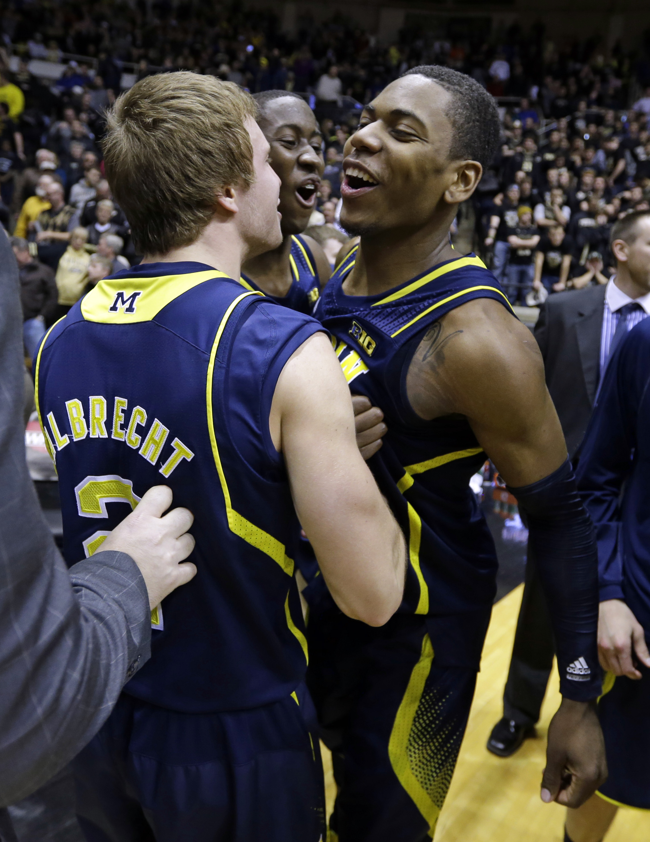 No. 16 Michigan escapes Purdue with 77-76 OT win