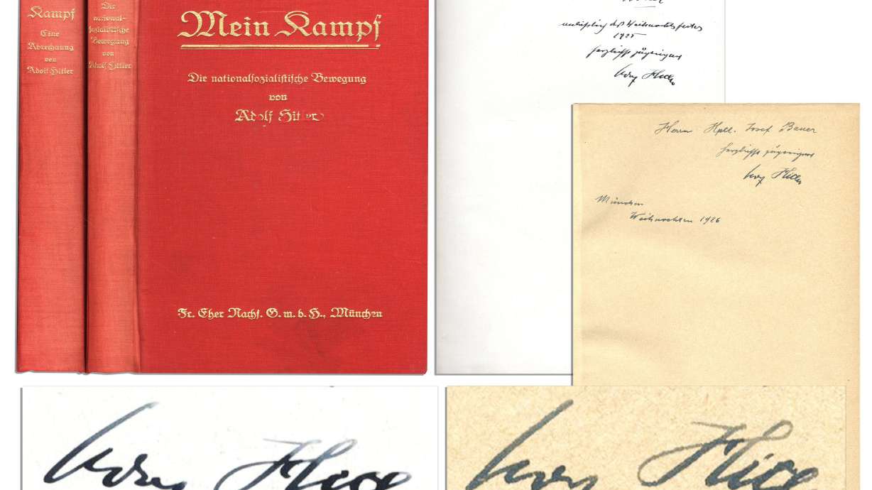 'Mein Kampf' signed by Hitler up for auction