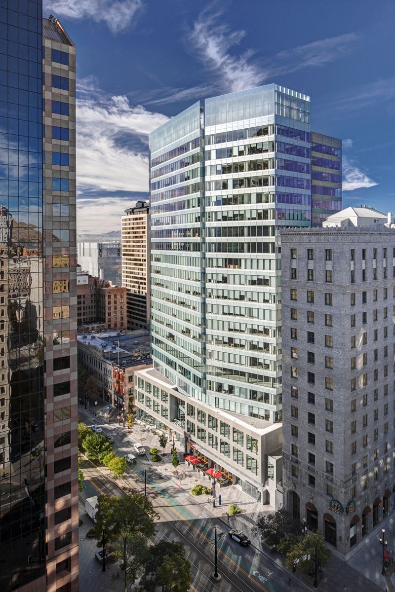 The LEED Gold Class-A office tower is located at the epicenter of Salt Lake City’s CBD