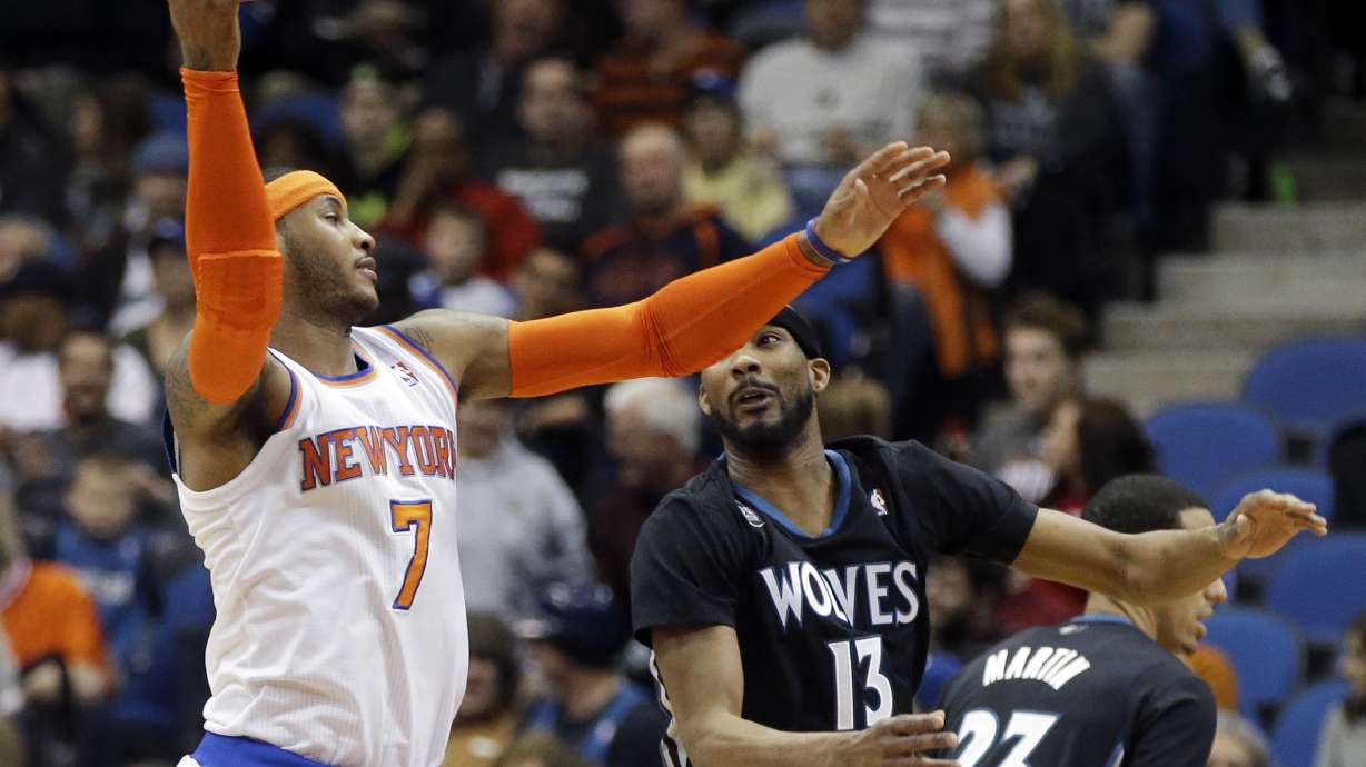Melo, Knicks snap 7-game skid, top Wolves 118-106