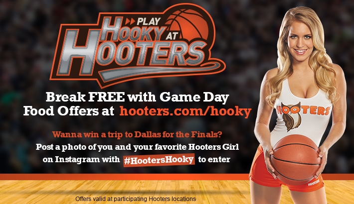 Find your perfect excuse to catch college basketball tourney action with freebie deals and enter to win a trip to the “Big D” at Hooters.com/Hooky