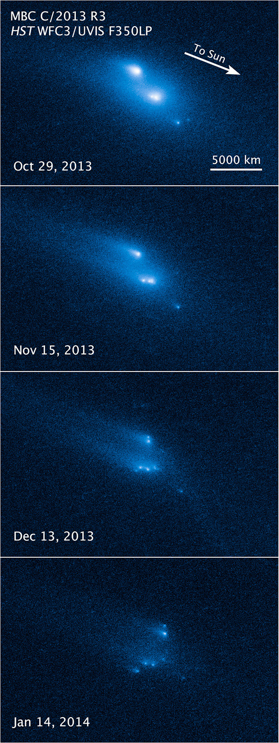 Hubble Telescope captures shattering asteroid
