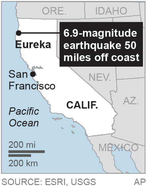 Powerful quake shakes N. California; no injuries