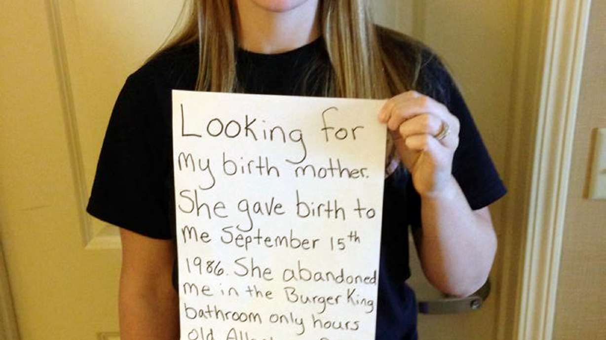 'Burger King baby' now seeks birth mom on Facebook