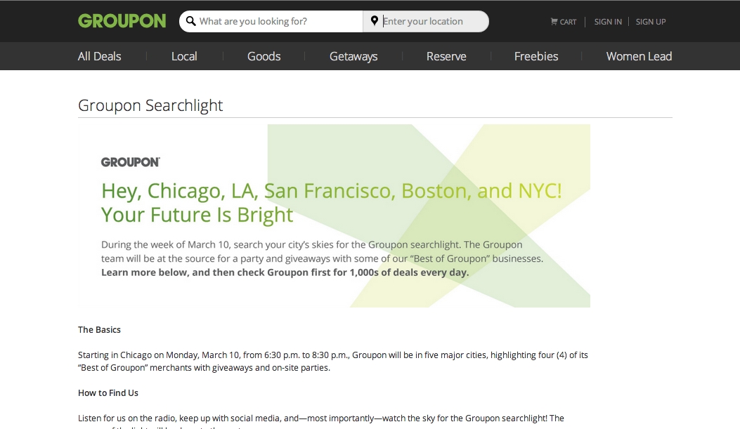 Groupon Searchlight Events Offer Freebies at Top Los Angeles Area Businesses Tonight