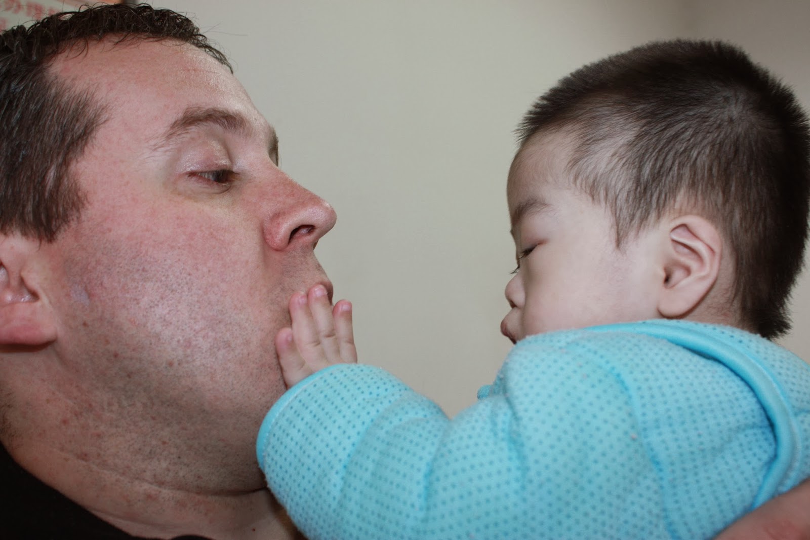 Quin Stephens meets his son Milo for the first time.
